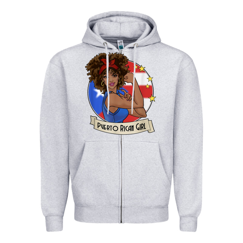 Puerto Rican Girl Strong T Shirt Puerto Rico Pride Boricua Zipper Hoodie by linhVisuals | Teevron
