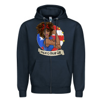 Navy puerto rican girl strong t shirt puerto rico pride boricua Zipper Hoodie - linhVisuals