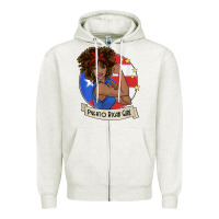 Oatmeal Heather puerto rican girl strong t shirt puerto rico pride boricua Zipper Hoodie - linhVisuals