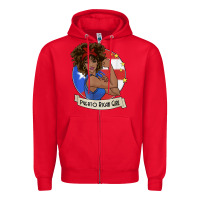 Red puerto rican girl strong t shirt puerto rico pride boricua Zipper Hoodie - linhVisuals
