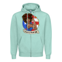 Seafoam puerto rican girl strong t shirt puerto rico pride boricua Zipper Hoodie - linhVisuals