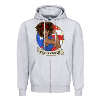 Heather Grey puerto rican girl strong t shirt puerto rico pride boricua Zipper Hoodie - linhVisuals