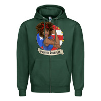 Sports Green puerto rican girl strong t shirt puerto rico pride boricua Zipper Hoodie - linhVisuals