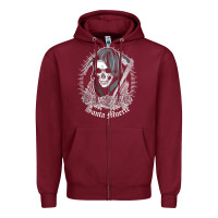 Burgundy santa muerte female deity mexican satanic dead sugar skull tank top Zipper Hoodie - linhVisuals