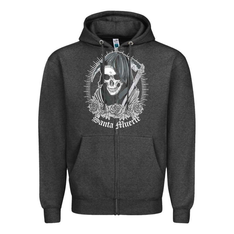 Santa Muerte Female Deity Mexican Satanic Dead Sugar Skull Tank Top Zipper Hoodie by linhVisuals | Teevron