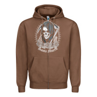 Chestnut santa muerte female deity mexican satanic dead sugar skull tank top Zipper Hoodie - linhVisuals