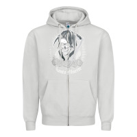Dove Grey santa muerte female deity mexican satanic dead sugar skull tank top Zipper Hoodie - linhVisuals