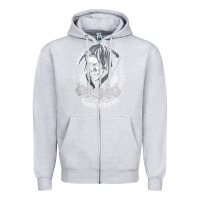 Heather Grey santa muerte female deity mexican satanic dead sugar skull tank top Zipper Hoodie - linhVisuals