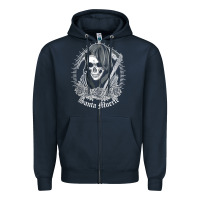 Navy santa muerte female deity mexican satanic dead sugar skull tank top Zipper Hoodie - linhVisuals