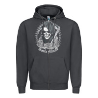 Smoke santa muerte female deity mexican satanic dead sugar skull tank top Zipper Hoodie - linhVisuals