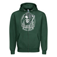 Sports Green santa muerte female deity mexican satanic dead sugar skull tank top Zipper Hoodie - linhVisuals