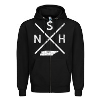 Black vintage nashville retro nsh cross t shirt Zipper Hoodie - linhVisuals