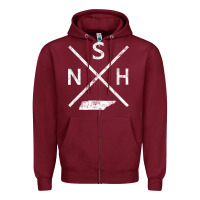 Burgundy vintage nashville retro nsh cross t shirt Zipper Hoodie - linhVisuals