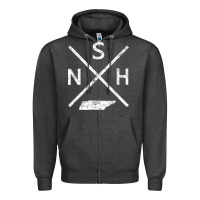 Charcoal Heather vintage nashville retro nsh cross t shirt Zipper Hoodie - linhVisuals