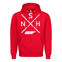 Red vintage nashville retro nsh cross t shirt Zipper Hoodie - linhVisuals