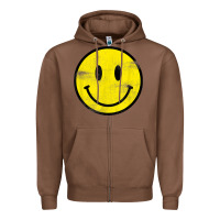 Chestnut vintage retro happy smiley face 80's 90's aesthetic t shirt Zipper Hoodie - linhVisuals