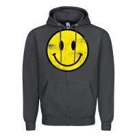 Smoke vintage retro happy smiley face 80's 90's aesthetic t shirt Zipper Hoodie - linhVisuals