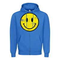 True Royal vintage retro happy smiley face 80's 90's aesthetic t shirt Zipper Hoodie - linhVisuals
