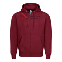 Burgundy The the northeastern Zipper Hoodie - linhVisuals