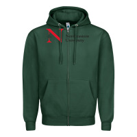 Sports Green The the northeastern Zipper Hoodie - linhVisuals