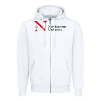 White The the northeastern Zipper Hoodie - linhVisuals