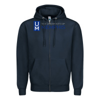 Navy The university of memphis Zipper Hoodie - linhVisuals