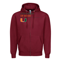 Burgundy The university of miami Zipper Hoodie - linhVisuals