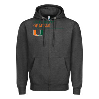 Charcoal Heather The university of miami Zipper Hoodie - linhVisuals