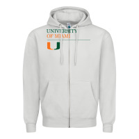 Dove Grey The university of miami Zipper Hoodie - linhVisuals
