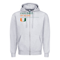 Heather Grey The university of miami Zipper Hoodie - linhVisuals