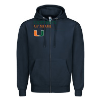 Navy The university of miami Zipper Hoodie - linhVisuals