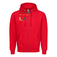 Red The university of miami Zipper Hoodie - linhVisuals