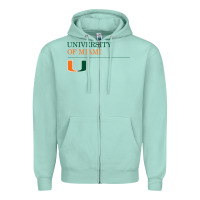 Seafoam The university of miami Zipper Hoodie - linhVisuals
