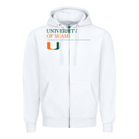 White The university of miami Zipper Hoodie - linhVisuals
