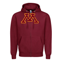 Burgundy The university of minnesota Zipper Hoodie - linhVisuals