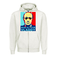 Oatmeal Heather who is your vladdy Zipper Hoodie - linhVisuals