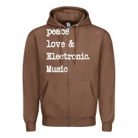 Chestnut peace love & electronic music  edm techno t shirt Zipper Hoodie - linhVisuals