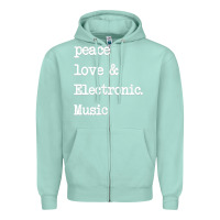 Seafoam peace love & electronic music  edm techno t shirt Zipper Hoodie - linhVisuals