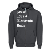 Smoke peace love & electronic music  edm techno t shirt Zipper Hoodie - linhVisuals