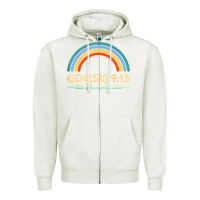 Oatmeal Heather genesis 913 god's promise faithfully rainbow bible verse t shirt Zipper Hoodie - linhVisuals