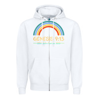 White genesis 913 god's promise faithfully rainbow bible verse t shirt Zipper Hoodie - linhVisuals