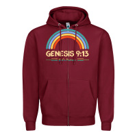 Burgundy genesis 913 god's promise faithfully rainbow bible verse t shirt Zipper Hoodie - linhVisuals