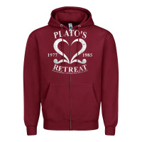 Burgundy plato retreat club vintage retro nyc t shirt Zipper Hoodie - linhVisuals