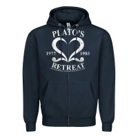 Navy plato retreat club vintage retro nyc t shirt Zipper Hoodie - linhVisuals