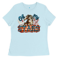 Baby Blue Oh my stars farm animals Ladies Tee - FaDigitalArtStudio