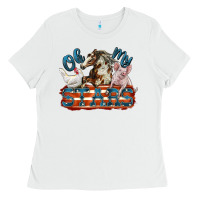 White Oh my stars farm animals Ladies Tee - FaDigitalArtStudio
