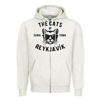 Oatmeal Heather cats of downtown reykjavik t shirt Zipper Hoodie - linhVisuals