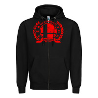 Black super smash bros smash club Zipper Hoodie - linhVisuals