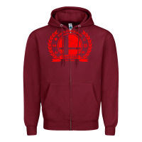 Burgundy super smash bros smash club Zipper Hoodie - linhVisuals