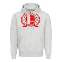Dove Grey super smash bros smash club Zipper Hoodie - linhVisuals